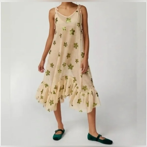 UO Everly Semi-Sheer Sequin Midi Dress - Picture 1 of 5